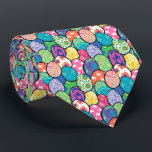 Easter Eggs Colorful Pattern Neck Tie<br><div class="desc">This neck tie is covered with Easter eggs, each one outlined in black and decorated with delicate patterns such as paisley, polka dots, flowers, and more. Colors include pink, purple, blue, green peach, yellow and white. Perfect for men or women to wear on Easter day. May be worn as a...</div>