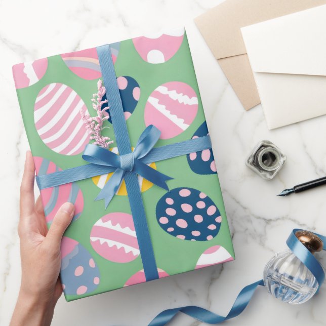 Easter Eggs Colorful Pattern Wrapping Paper (Gifting)