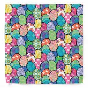 Easter Eggs Colorful Patterns Bandana