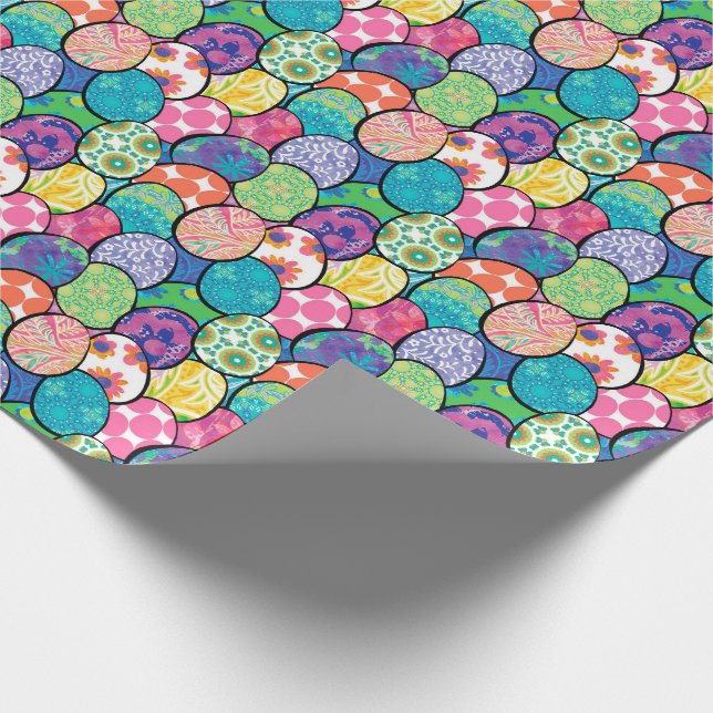 Easter Eggs Colorful Patterns Wrapping Paper (Corner)