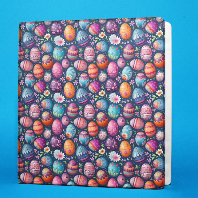 Easter Eggs Colorful Spring 3 Ring Binder (Creator Uploaded)