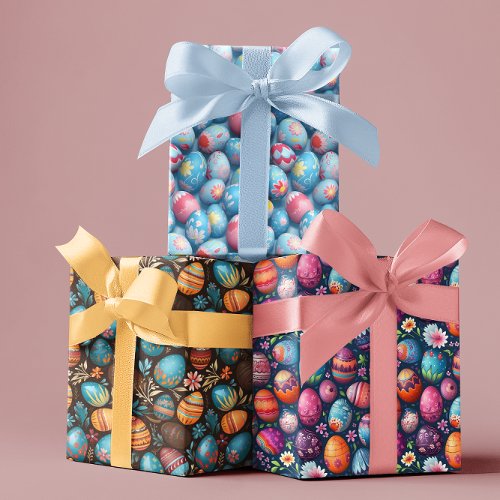 Easter Eggs Colorful Spring Wrapping Paper Sheets