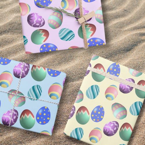 Easter Eggs Coloring Eggs Spring Easter Party  Wrapping Paper Sheets