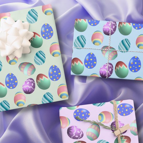 Easter Eggs Coloring Eggs Spring Easter Party  Wrapping Paper Sheets