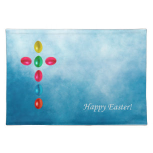 Easter eggs cross cloth placemat