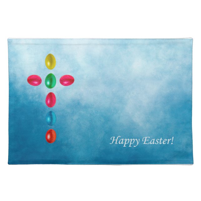Easter eggs cross cloth placemat (Front)