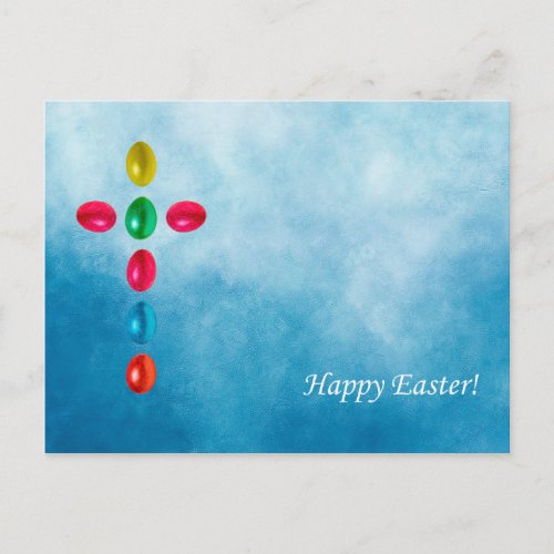 Easter eggs cross holiday postcard