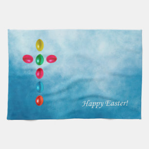 Easter eggs cross kitchen towel