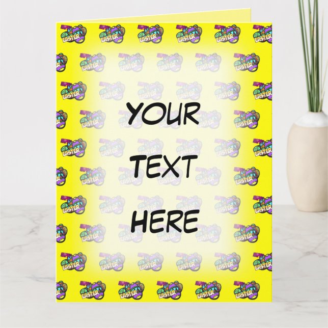 Easter Eggs Cust. Text Greeting Card (Front)