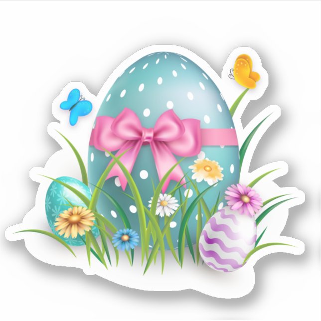 Easter Eggs Custom-Cut Vinyl Stickers (Front)