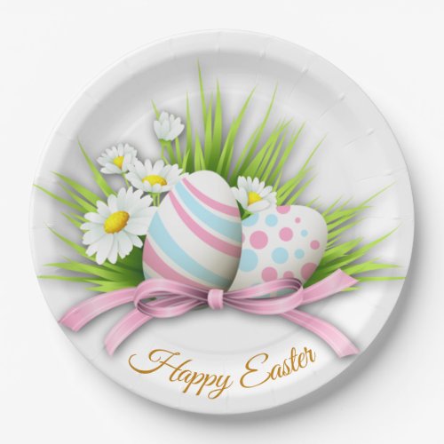 Easter eggs daisy paper plates