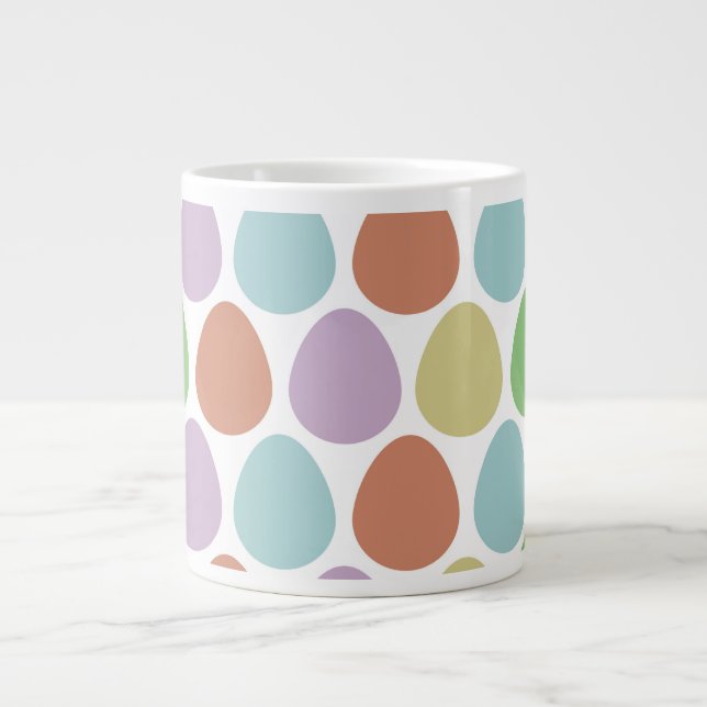 Easter Eggs Decor Pattern  Giant Coffee Mug (Front)