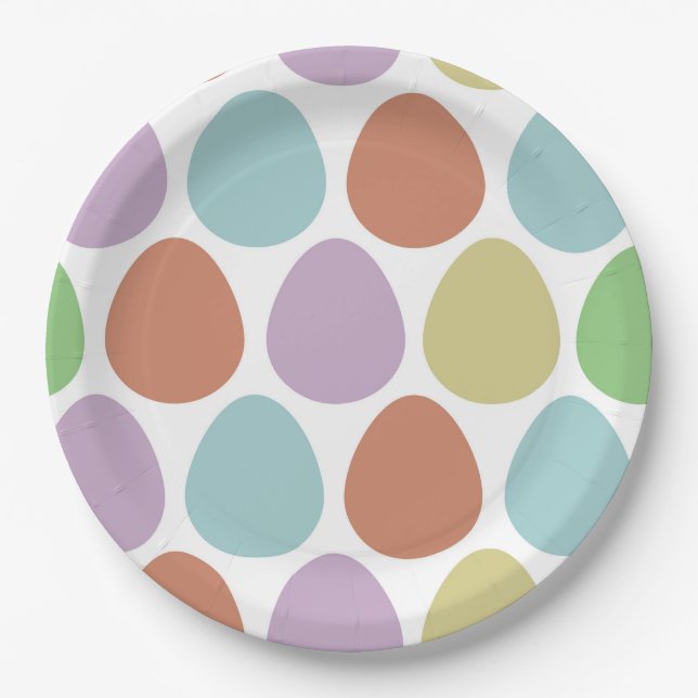 Easter Eggs Decor Pattern  Paper Plates (Front)