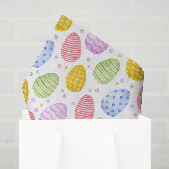 Easter Eggs Decoupage Paper, Colorful Spring Tissue Paper (Gift Bag)