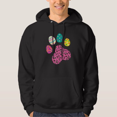 Easter Eggs Dog Cat Paw Leopard Print Pet Paw East Hoodie