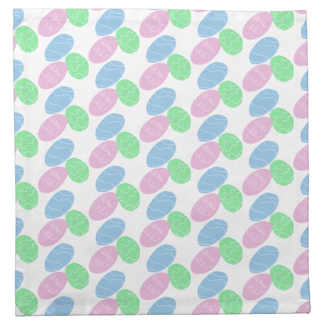 Easter Eggs Doodles  Cloth Napkin (Front)