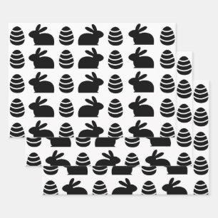 Easter Eggs Easter Bunny Happy Easter Pattern Wrapping Paper Sheets