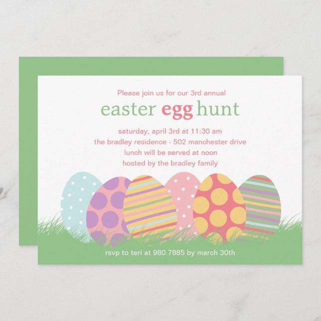 Easter Eggs Easter Party Invitation (Front/Back)