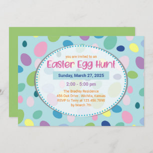 Easter Eggs - Easter Party Invitations