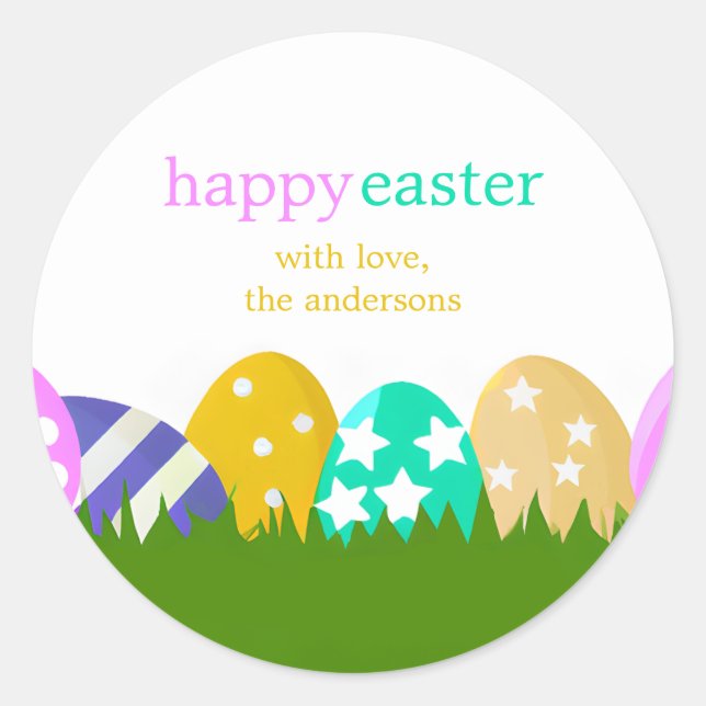 Easter Eggs Favor / Gift Tag Stickers (Front)
