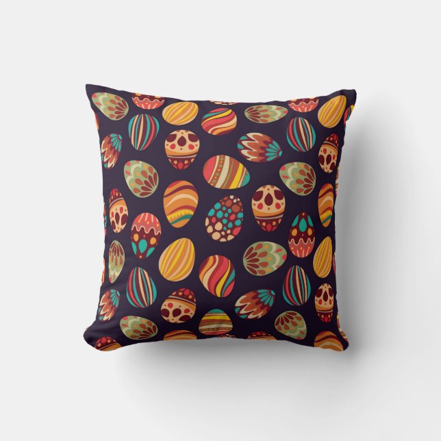 Easter eggs: festive seamless design. throw pillow (Front)
