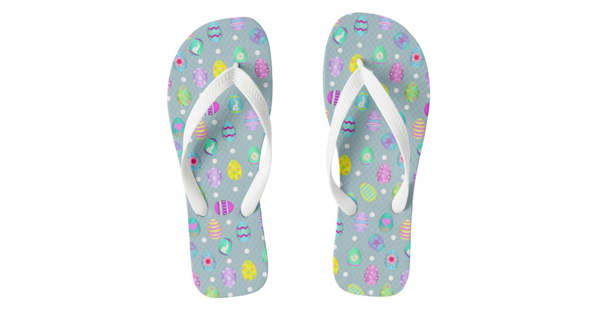 Easter Eggs Flip Flops | Zazzle