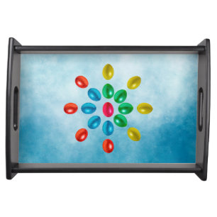 Easter eggs flower serving tray