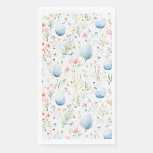 Easter Eggs  Flowers  Botanical  Easter Paper Guest Towels