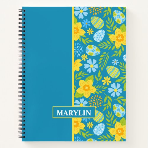 EASTER EGGS  FLOWERS COLORFUL EASTER PATTERN NOTEBOOK