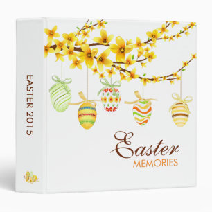 Easter Eggs, Forsythia Branch Easter Memories Binder