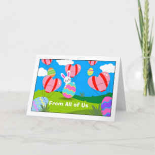 Easter Eggs from All of Us Hot Air Balloons  Holiday Card