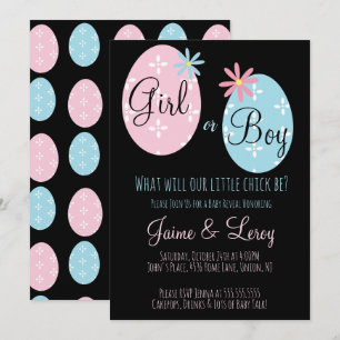 Easter Eggs Gender Reveal He or She  Invitation