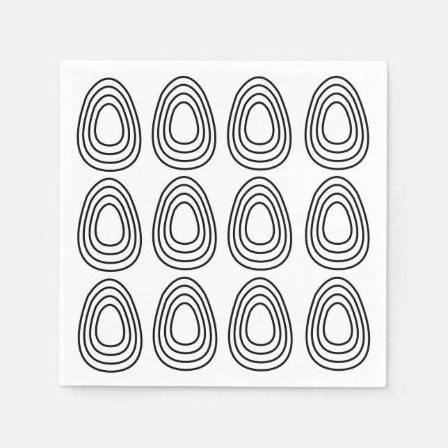 Easter Eggs Geometric Happy Easter   Napkins (Front)