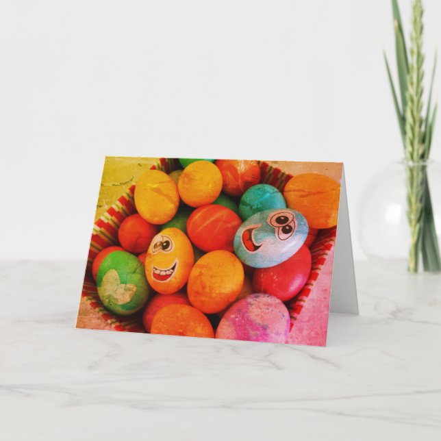 Easter Eggs Greeting Holiday Card (Front)