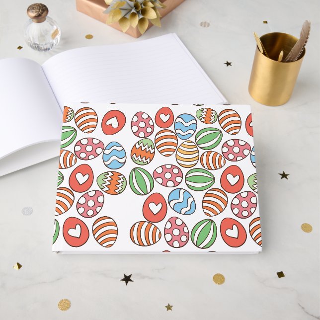 Easter Eggs Guest Book – Pastel Watercolor Spring  (Front Open)