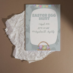 Easter Eggs Hunt Funny Easter Bunny Invitation
