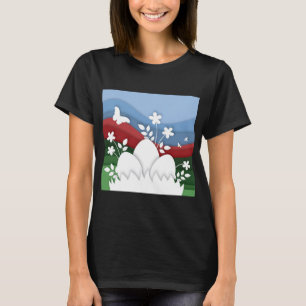 Easter eggs hunt in wavy spring nature T-Shirt