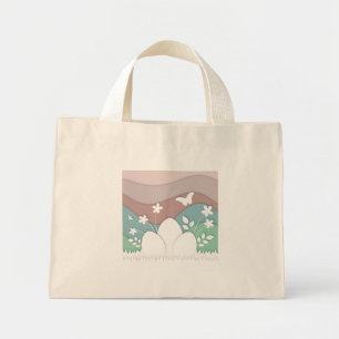 Easter eggs hunt paper cut spring nature mini tote bag