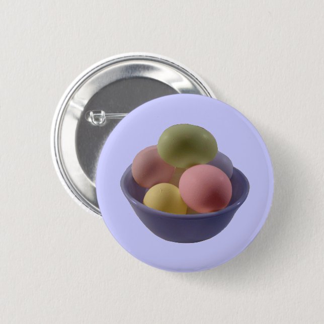 Easter Eggs in a Bowl Button (Front & Back)