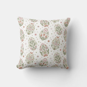 Easter eggs in folk art style throw pillow
