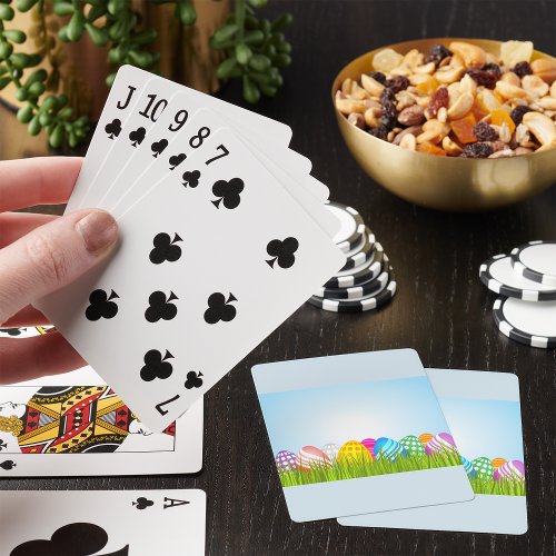 Easter Eggs In Grass Playing Cards
