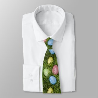Easter Eggs in Grass Tie