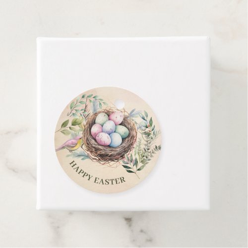 Easter Eggs in Nest Holiday Party Favor Tags