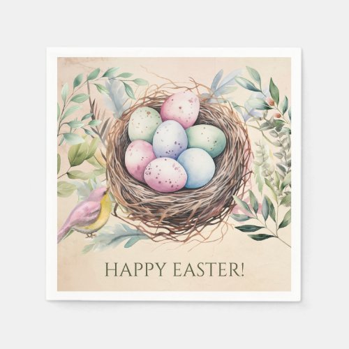 Easter Eggs in Nest Holiday Party Napkins