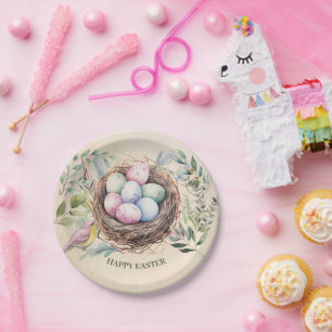 Easter Eggs in Nest Holiday Party Paper Plates