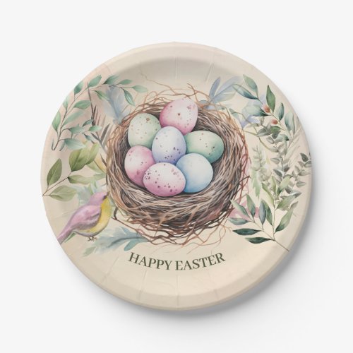 Easter Eggs in Nest Holiday Party Paper Plates
