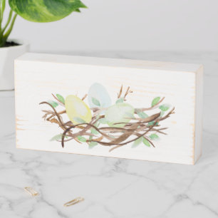 Easter Eggs in Nest Wood Sign
