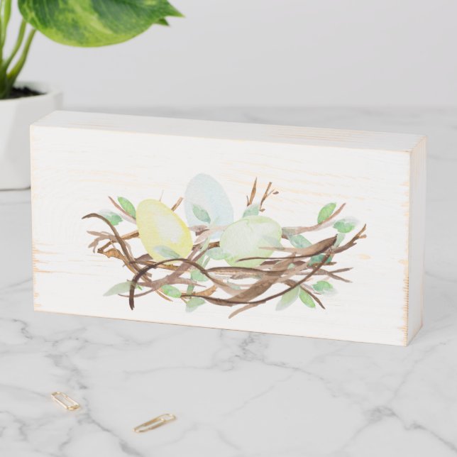 Easter Eggs in Nest Wood Sign (In Situ Horizontal)
