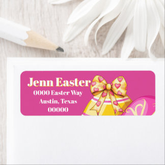 Easter Eggs in Pink and Yellow Label