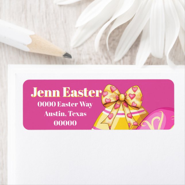 Easter Eggs in Pink and Yellow Label (Insitu)